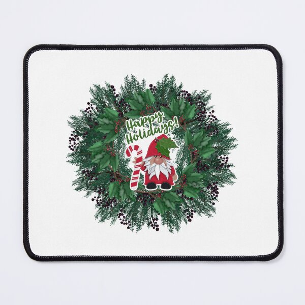 Item preview, Christmas Wreath | Happy Holidays! Gnome | Berries and Holly by Cherie(c)2021 designed and sold by CheriesArt.