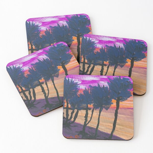 Item preview, Windblown Palm Trees at Sunset designed and sold by dkirenga.