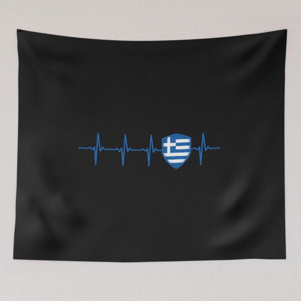 Item preview, GREECE Heartbeat Flag designed and sold by Just Be Different.