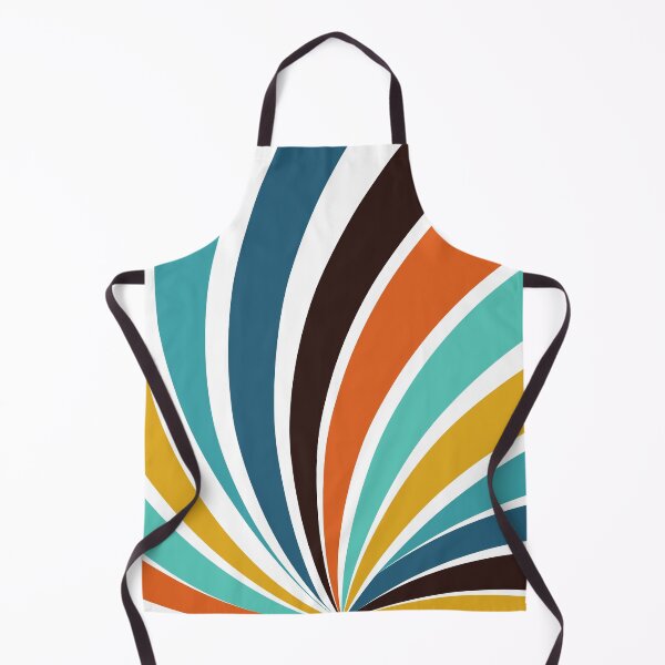 Item preview, Classic Retro Stripes Abstract Geometrical Pattern. Blue, Teal, Orange, Yellow, Black and White Stripes designed and sold by silviaol.