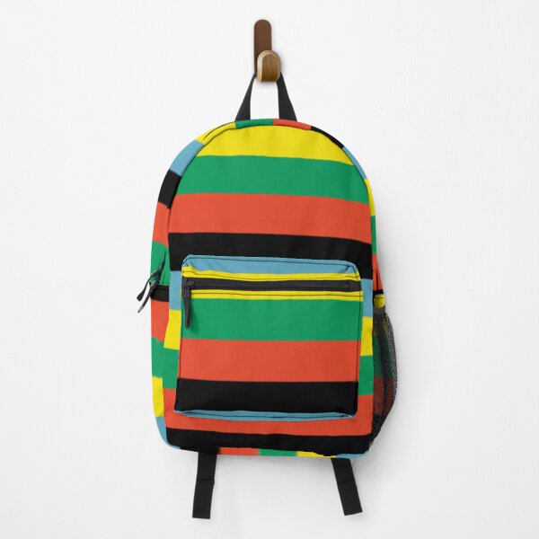 Item preview, Vibrant Classic Retro Stripes Abstract Geometrical Pattern. Blue, Green, Red, Yellow, Black Stripes designed and sold by silviaol.