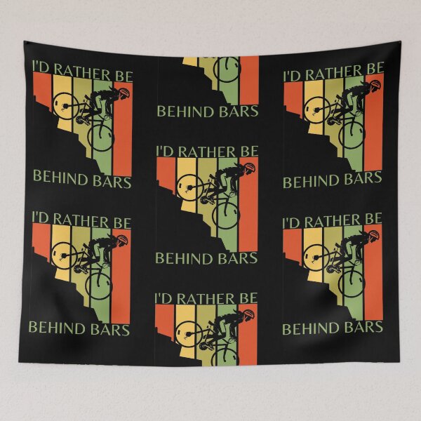 Item preview, Funny Mountain Bike Downhill Ride Biker | I'd Rather Be Behind Bars MTB Cycling designed and sold by InkItStudio.