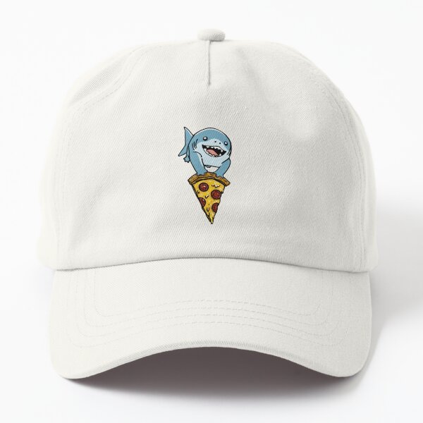 Vista previa del artículo con la obra «Jeff the Landshark sosteniendo una pizza», diseñado y vendido por Buckias.