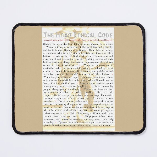 Item preview, The Hobo Ethical Code designed and sold by KLondike-5.