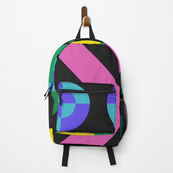 Item preview, Mixed Abstract Geometrical Pattern in Brigt Colors over Black, Circles, Lines and Waves designed and sold by silviaol.