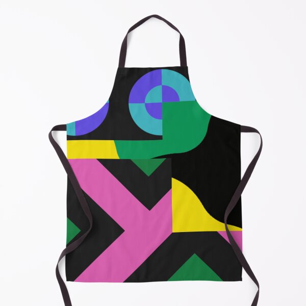 Item preview, Mixed Abstract Geometrical Pattern in Brigt Colors over Black, Circles, Lines and Waves designed and sold by silviaol.