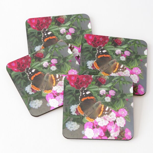 Item preview, Vanessa atalanta - Red Admiral Butterfly on Sweet William Flower designed and sold by lezvee.