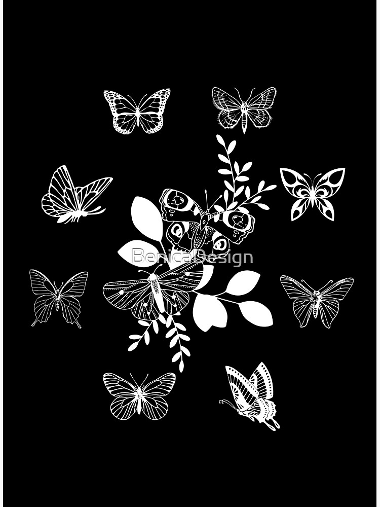 "White butterflies" Sticker for Sale by BenicaDesign Redbubble