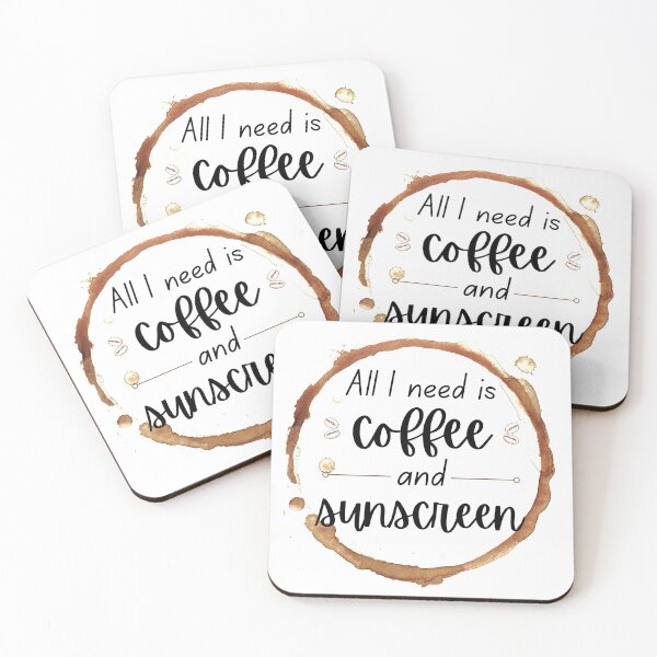 Item preview, All I need is coffee and sunscreen  designed and sold by ThoughtJumble.