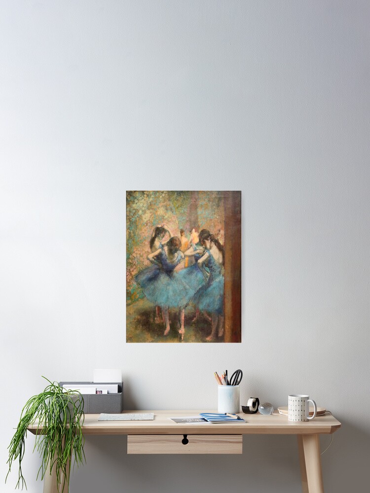 Edgar Degas's Dancers in Blue Poster
