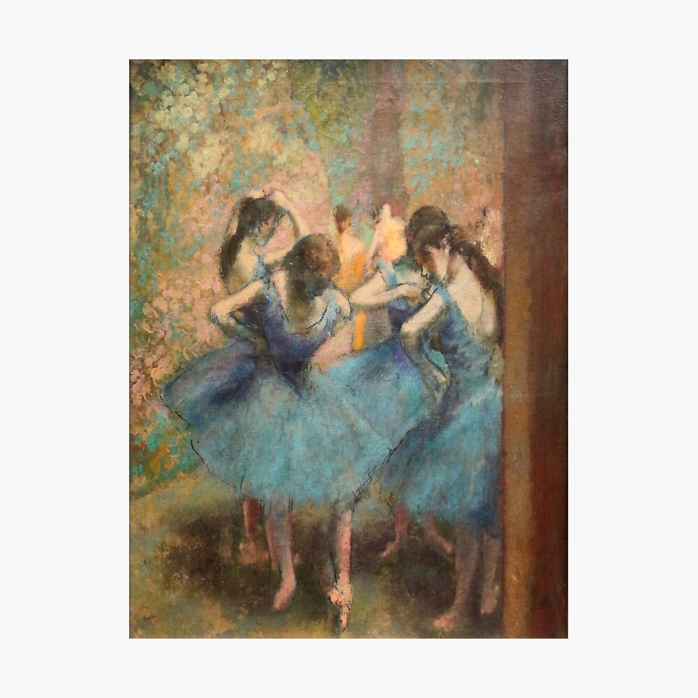 Edgar Degas's Dancers in Blue Poster