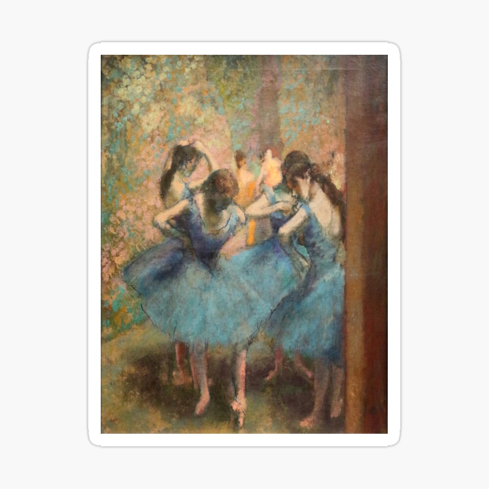 Edgar Degas's Dancers in Blue Poster