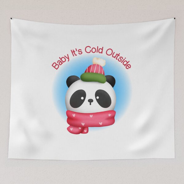 Item preview, Cute Panda in Scarf and Winter Hat designed and sold by JanesCreations.