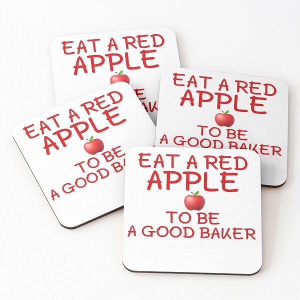 Item preview, Eat a red apple to be a good baker designed and sold by salahnewdesign.