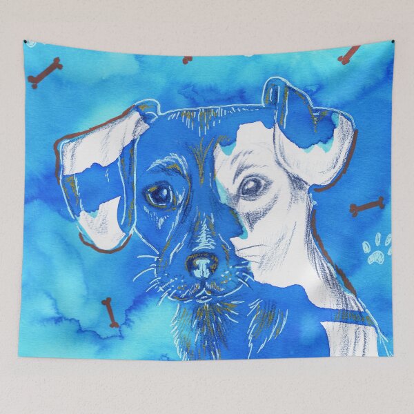 Item preview, Blue dog portrait designed and sold by Oniroiatlier.