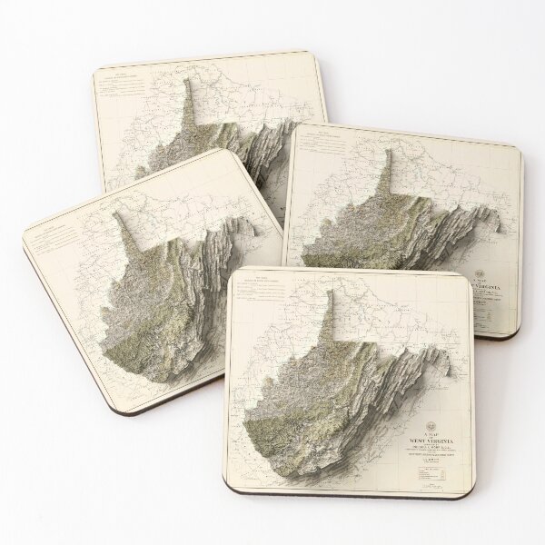 Item preview, 1899 West Virginia Relief Map 3D digitally-rendered designed and sold by ThinkAboutMaps.