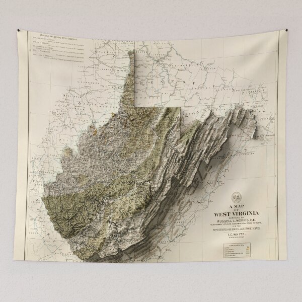 Item preview, 1899 West Virginia Relief Map 3D digitally-rendered designed and sold by ThinkAboutMaps.