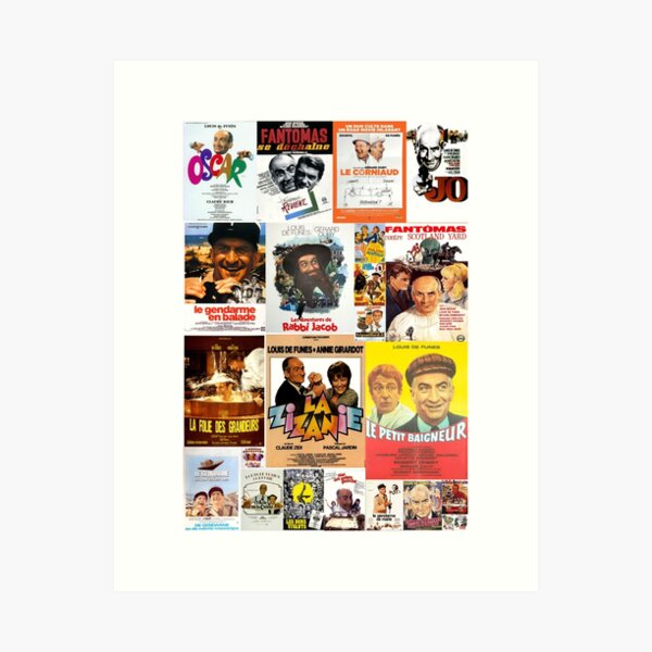 Item preview, Louis de Funes Movie Poster Compilation Poster v2 designed and sold by kebu1200.