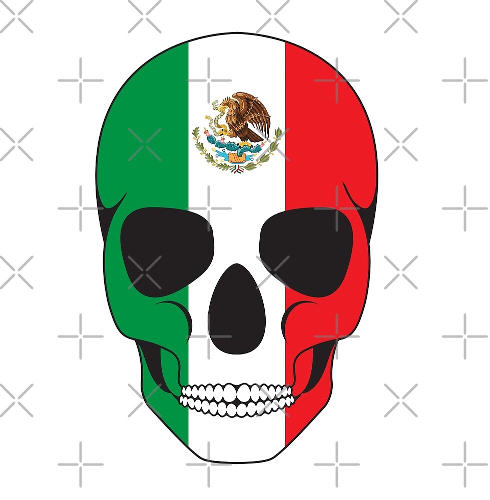 "Mexican Flag Skull" by LGdesigns | Redbubble