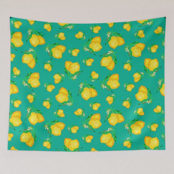 Item preview, Lemons & Dark Teal designed and sold by Rosie Oliveira.