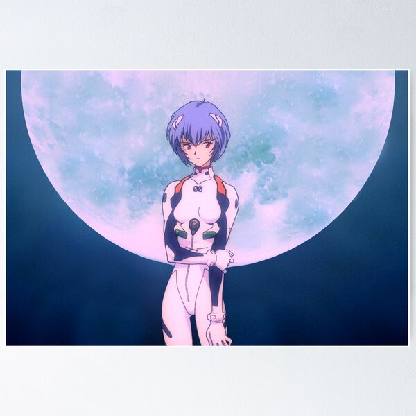 Vista previa del artículo con la obra «Rei ayanami hermosa luna», diseñado y vendido por kawaiicrossing.