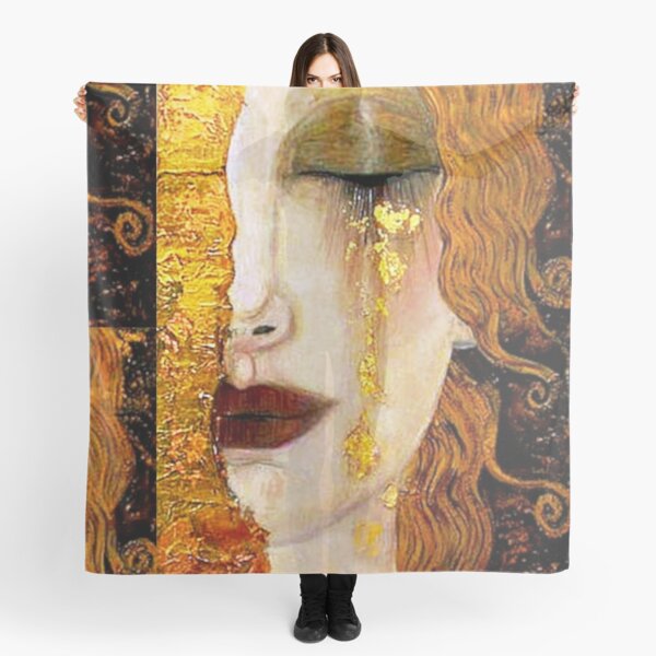 "Les larmes de Freya" de Gustav Klimt (avec signature) | Symbolisme Art Nouveau Foulard