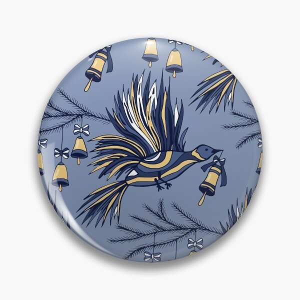 Item preview, Christmas Dove with Golden Jingle Bells Seamless Pattern designed and sold by Trinket-Trickster.