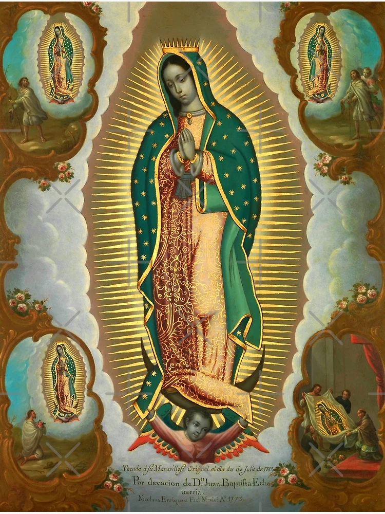 La Virgen De Guadalupe Mother Mary Madre de Dios Greeting Card by vagonart