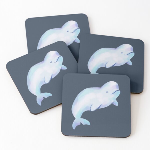 Item preview, Navy Curious Beluga Whale Swimming designed and sold by SwaDesign.