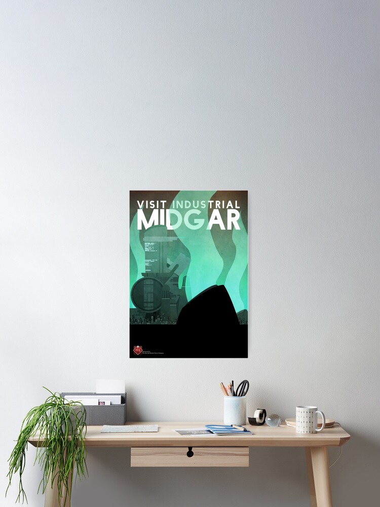 Thumbnail 2 of 3, Poster, Midgar Travel Poster designed and sold by fribbulusxax.