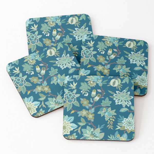 Item preview, Jacobean Floral - Blue designed and sold by Sarah Thorpe Designs .