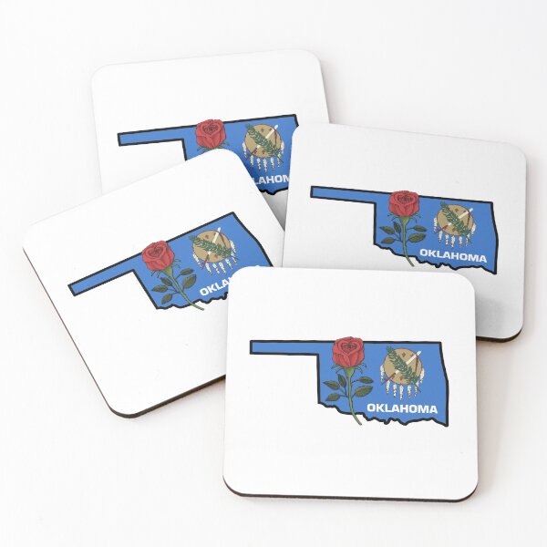 Item preview, State of Oklahoma Flag with State Flower Rose designed and sold by Gsallicat.