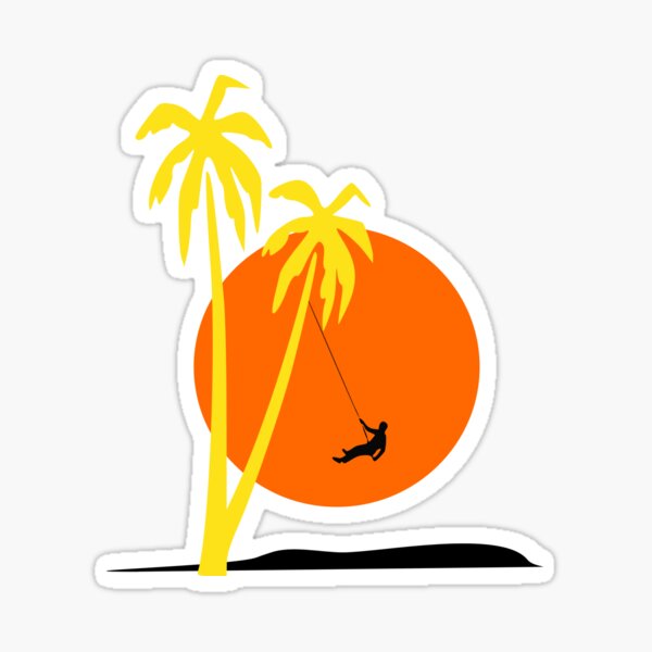 Palm Tree Rappeling Sticker