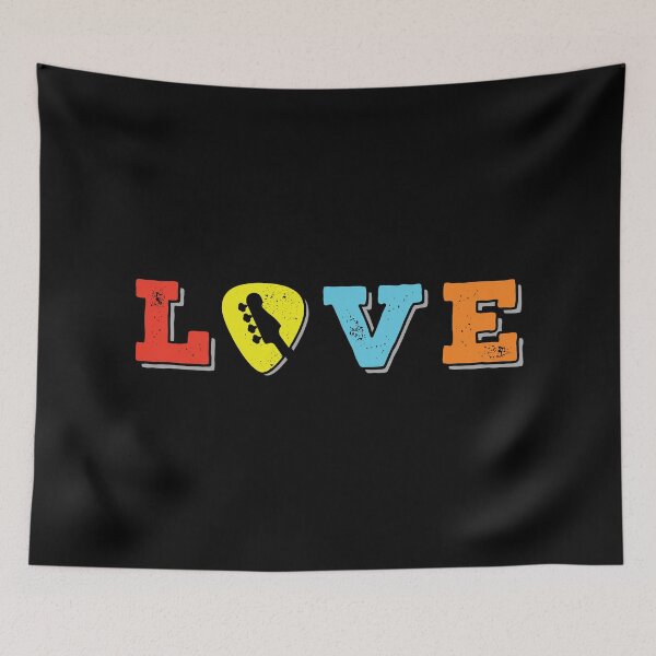Item preview, Love Bass Guitar Pick Colorful Theme designed and sold by nightsworthy.