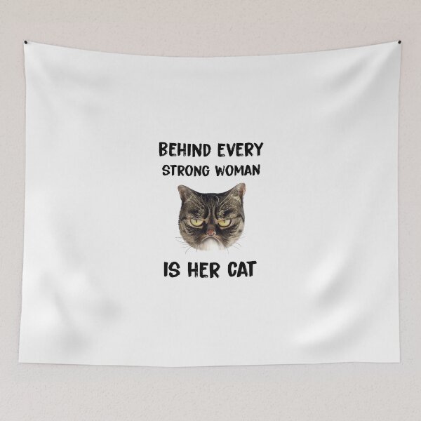 Item preview, Behind every strong woman is her cat designed and sold by KHAFiT.