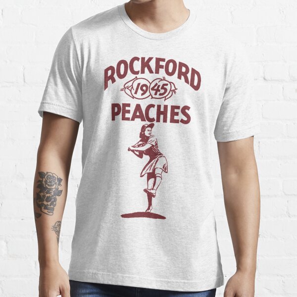 AAGPBL Rockford Peaches 43 - 54 T-Shirt | Pink, Unisex | Teambrown Apparel Heather Prism Peach / Adult M / T-Shirt