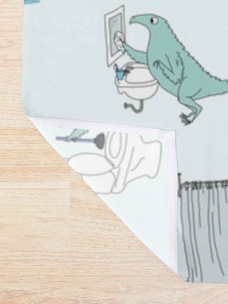 Alternate view of Bathroom Dinosaur Pattern Shower Curtain