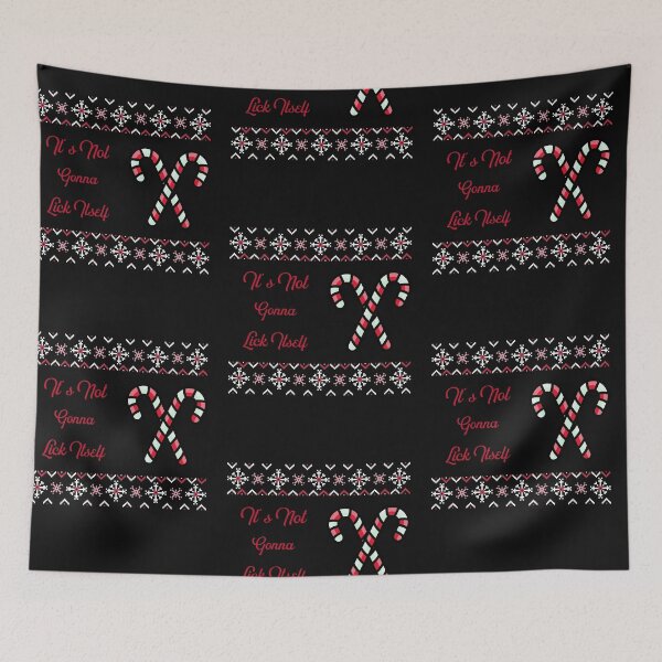 Item preview, It's Not Gonna Lick Itself, Funny Christmas Ugly Sweater, Candy Cane designed and sold by DiscGolfTees.