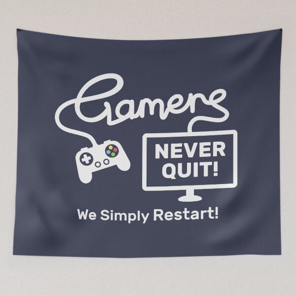 Item preview, Funny Gamer Quote Gamers Never Quit designed and sold by rustydoodle.