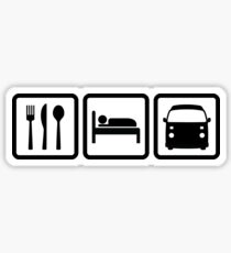 Eat Sleep Late Bay black white Sticker