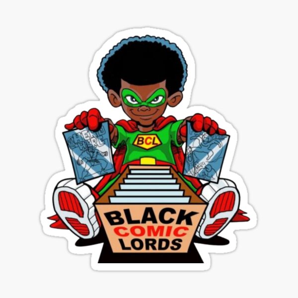 Black Comic Lords Logo Sticker