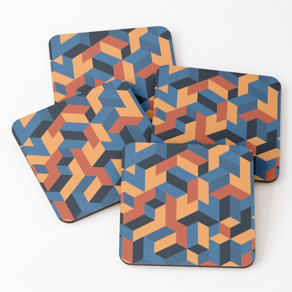 Item preview, Orange Dark Blue Geometric pattern designed and sold by BiancaNameera.