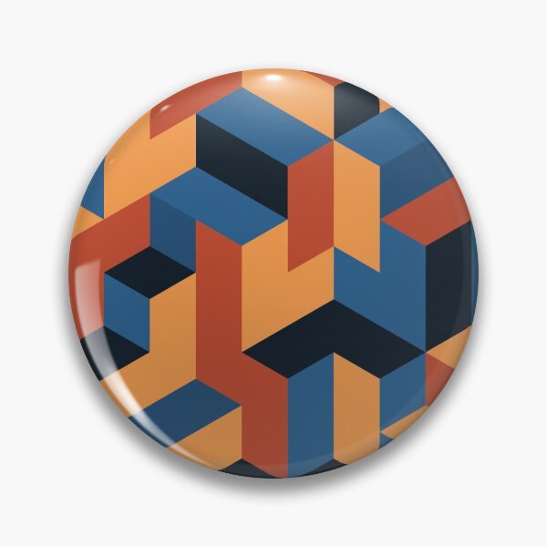 Item preview, Orange Dark Blue Geometric pattern designed and sold by BiancaNameera.