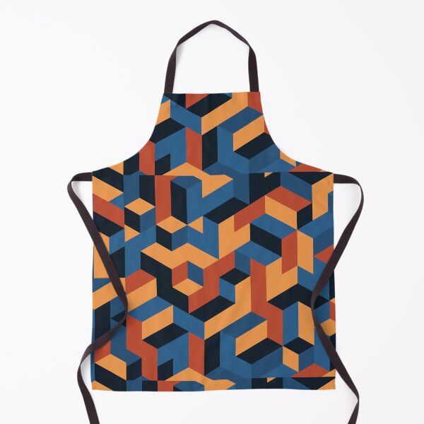 Item preview, Orange Dark Blue Geometric pattern designed and sold by BiancaNameera.