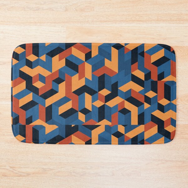 Item preview, Orange Dark Blue Geometric pattern designed and sold by BiancaNameera.