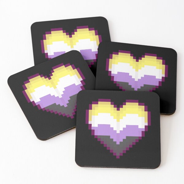 Item preview, Nonbinary Flag Pixel Heart designed and sold by squidego.