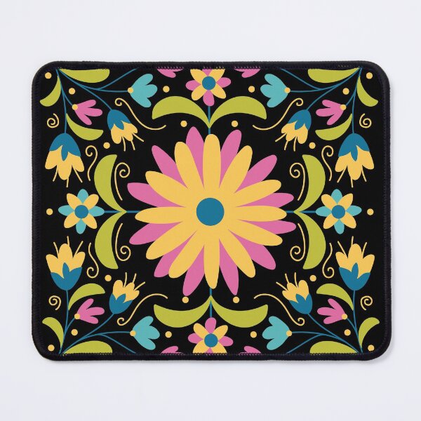 Item preview, Flower Pattern Yellow Blue Pink Flowers with Green Leaves - by Boo-da-chay designed and sold by Boo-da-chay.
