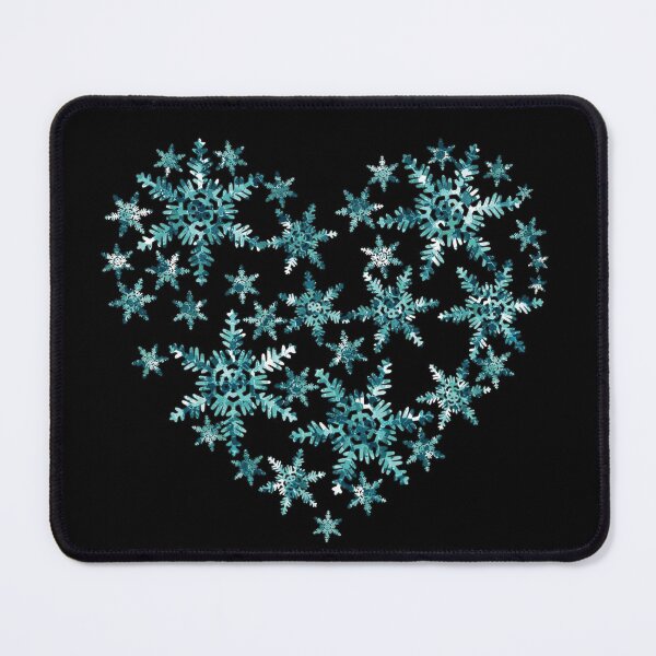 Item preview, Aquamarine Faux Glitter Snowflakes In Heart designed and sold by ArlacV.