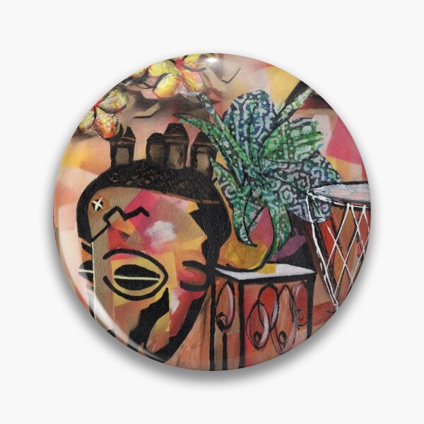 Item preview, Still Life with Orchids, Djembe and African Masks designed and sold by Everett  Spruill.