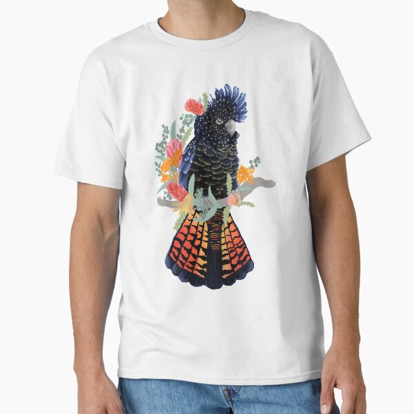 Item preview, Red tailed black cockatoo with flowers designed and sold by SnowpeaSoph.